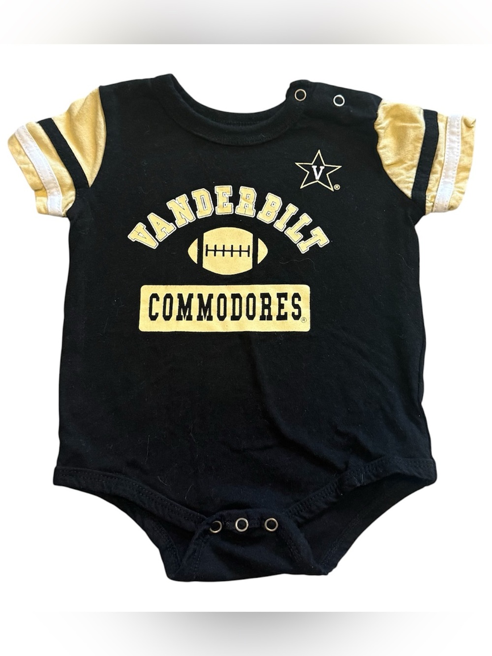 Vanderbilt Commodores Baby Bodysuit 0–3M Football Jersey Black Gold Outfit